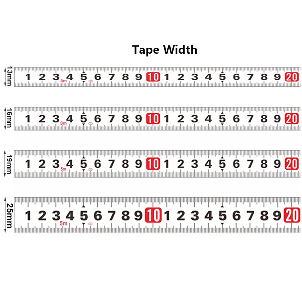 WOOKTOOL tape measure blade width options including 13mm 16mm 19mm and 25mm