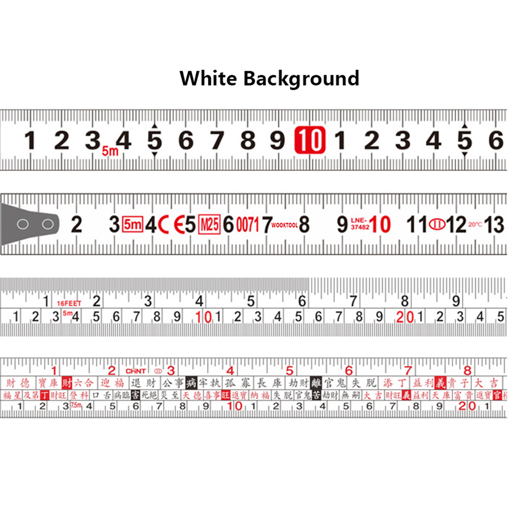 WOOKTOOL custom tape measure white blade background options with different printing layouts